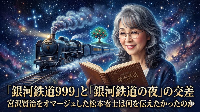 『銀河鉄道999』のメーテル役（声）だった池田昌子さんの訃報が話題です。同作は『銀河鉄道の夜』の事実上のリメイク作品でもあります。