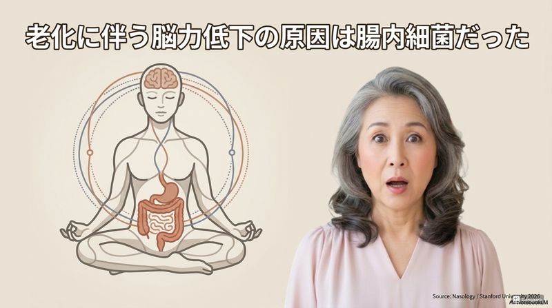 スタンフォード大学の研究チームは、老化に伴う記憶力の低下が腸内細菌の変化によって引き起こされる可能性をマウスを用いた実験で明らかにしました。この研究では、高齢マウスの腸内細菌を移植された若いマウスにおいて、認知機能や記憶テストの成績が著しく悪化することが確認されています。