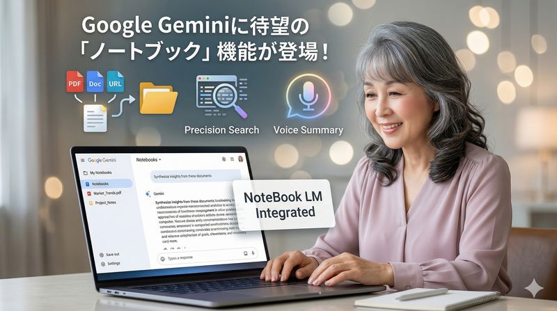 2026年4月8日（米国時間）、Googleは対話型AI「Gemini」に、革新的な新機能「notebooks（ノートブック）」を追加したことを発表
