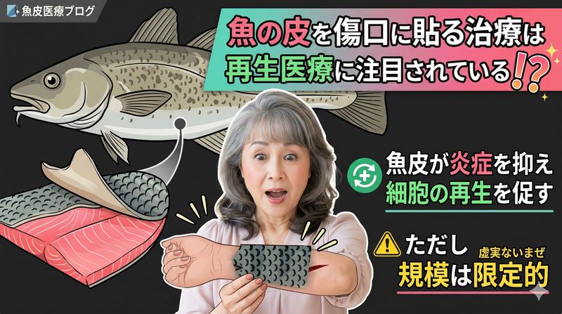 魚の皮を傷口に貼り、火傷や糖尿病性足潰瘍の治癒が標準治療より速くなる可能性があり、臨床試験で裏付けられ広まりつつある!?