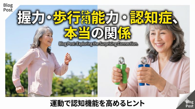 握力ないしは歩行力・サルコペニア（加齢性筋肉減少症）・認知症は、「身体の老化」と「脳の老化」をつなぐ非常に密接な関係に