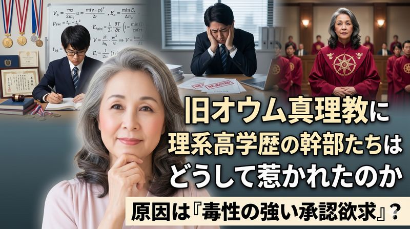 なぜ、理系高学歴の幹部たちは旧オウム真理教を信じたのか。高学歴者が抱きがちな「毒性の強い承認欲求」にあったという総括