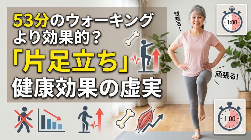 たった数分間、室内で「片足で立つ」ことで53分間のウォーキングに匹敵する負荷を体に与えるという説があるのですが本当でしょうか