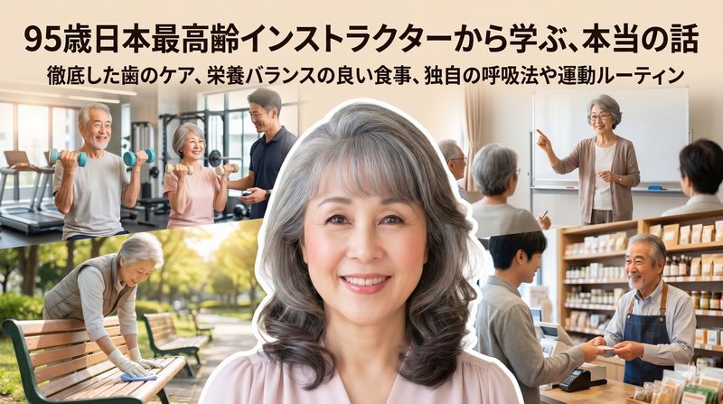 日本最高齢のフィットネスインストラクターである瀧島未香(タキミカ)さんが実践する、95歳でも若々しさを保つための5つの健康習慣