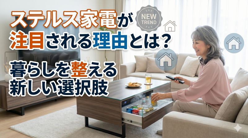ステルス家電は生活感が出やすい家電を空間になじませ、目立たないように設置・収納する発想、あるいはその思想に合った家電です。