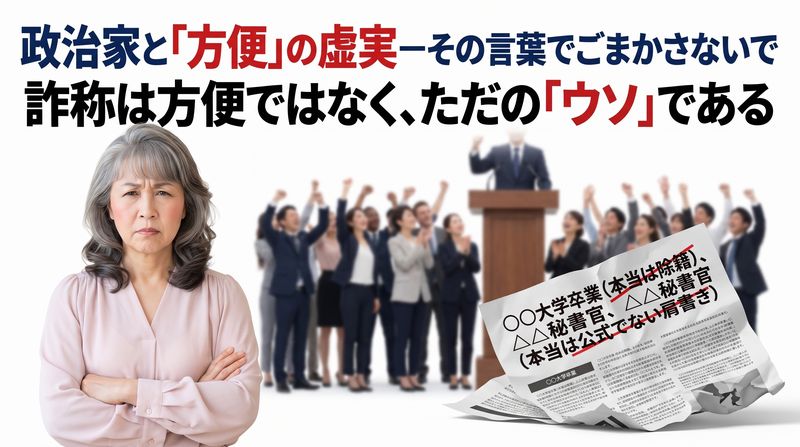 政界では学歴・経歴詐称疑惑が相次いでいますが、それを「方便」と擁護する向きもあります。しかし、「方便」の本来の意味は違います。
