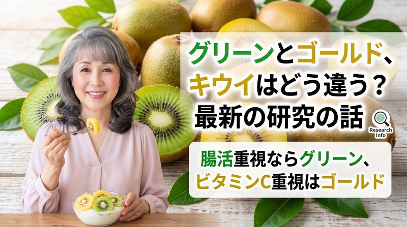 キウイは可溶性食物繊維が豊富で腸内環境を整え便秘に効果がありビタミンC含有量が豊富。最新の研究では、睡眠にもよい影響があるとか。