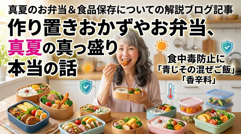 厳しい暑さが続く真夏において、お弁当&食品保存の食中毒防止対策を、メーカー営業の気象予報士が解説しているニュースが話題です。