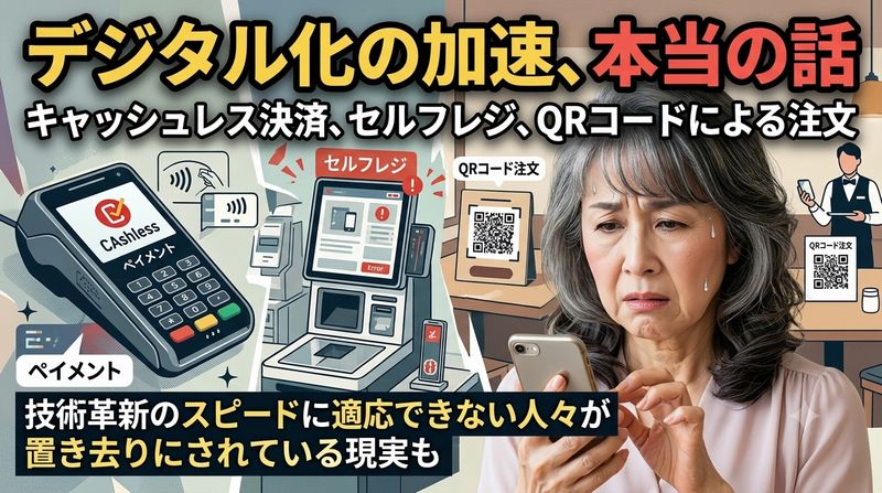 キャッシュレス決済、セルフレジ、QRコードによる注文。私たちの社会は驚異的なスピードでデジタル化して「効率化」に進んでいますが……