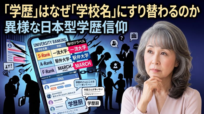 学歴社会をネタにした、過激系教育バラエティYouTubeチャンネル「Wakatte.TV」によって、「学歴厨」による被害を訴える投稿が話題に