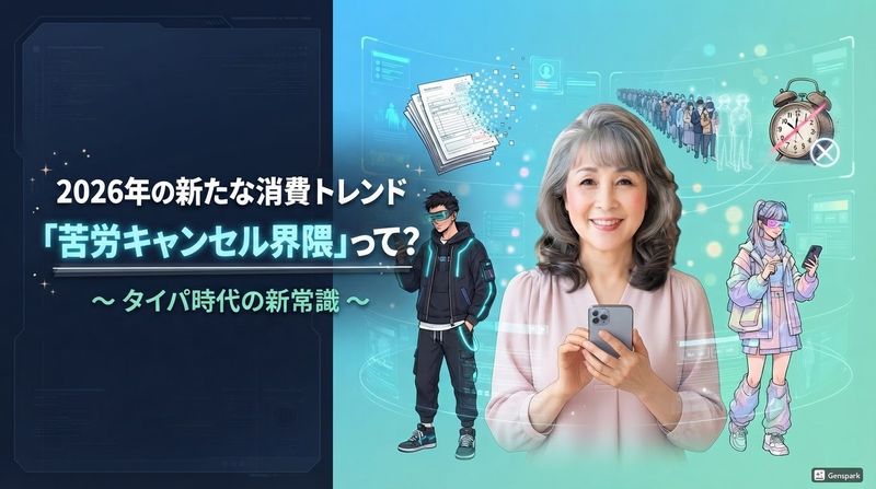「<b>苦労キャンセル界隈</b>」という言葉がトレンドです。肉体的・精神的な負担となる手間や面倒を、意図的に省くという新しい価値観