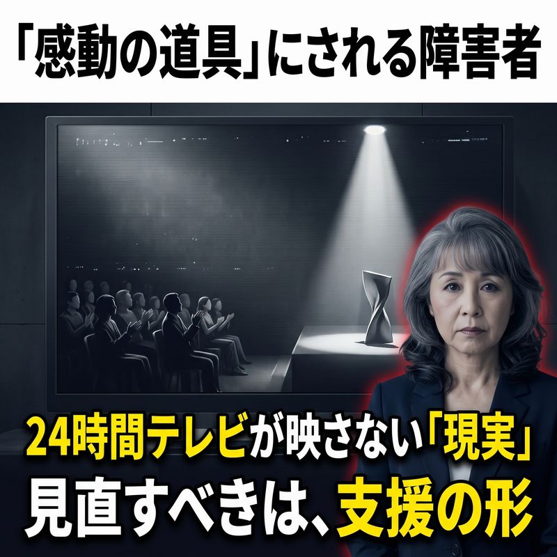 「24時間テレビ」への批判が毎年大きくなっています。障害者と縁のない人も、やっと気づきつつあるようです。それでもごく一部だけどね