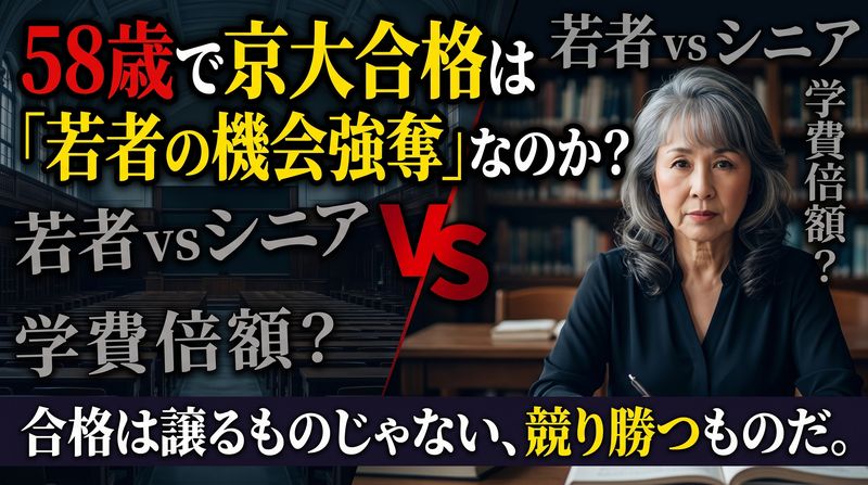 58歳の銀行員が3年で京都大学一般入試を突破。それに「国立大で若者の機会を奪う」との批判が上がったバカげた話がトレンドです。