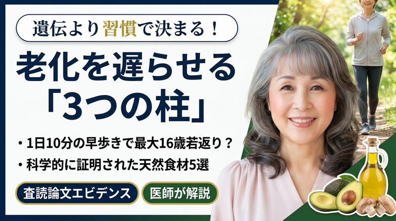 老化は遺伝じゃない?寿命を20年延ばす「老化速度を遅らせる5つの天然薬」と驚きの新事実。老化は自分でコントロールできる